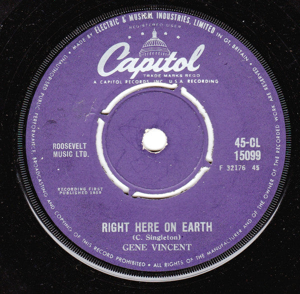 Gene Vincent : Wild Cat / Right Here On Earth (7", Single)