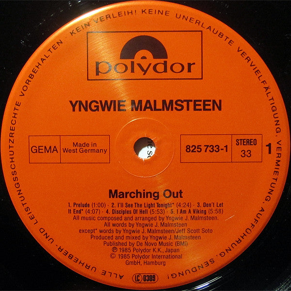 Yngwie J. Malmsteen's Rising Force : Marching Out (LP, Album)