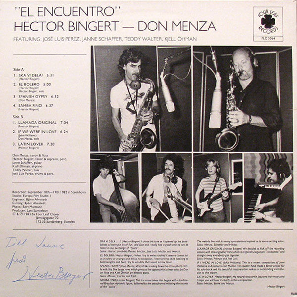 Hector Bingert ‎– Don Menza : El Encuentro (LP, Album)