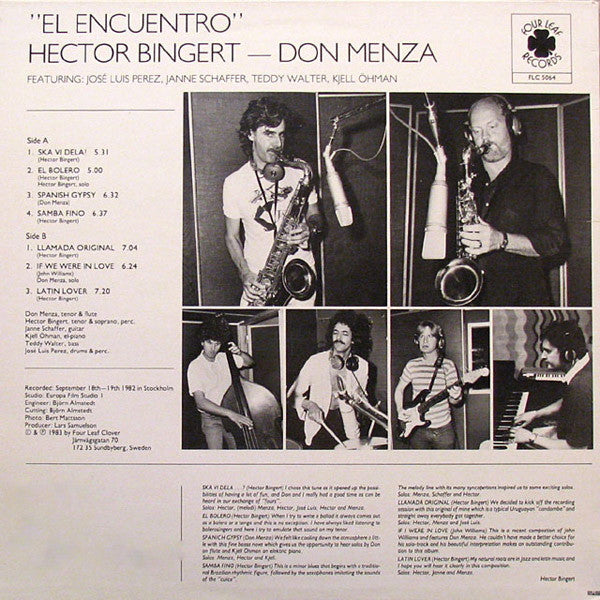 Hector Bingert ‎– Don Menza : El Encuentro (LP, Album)