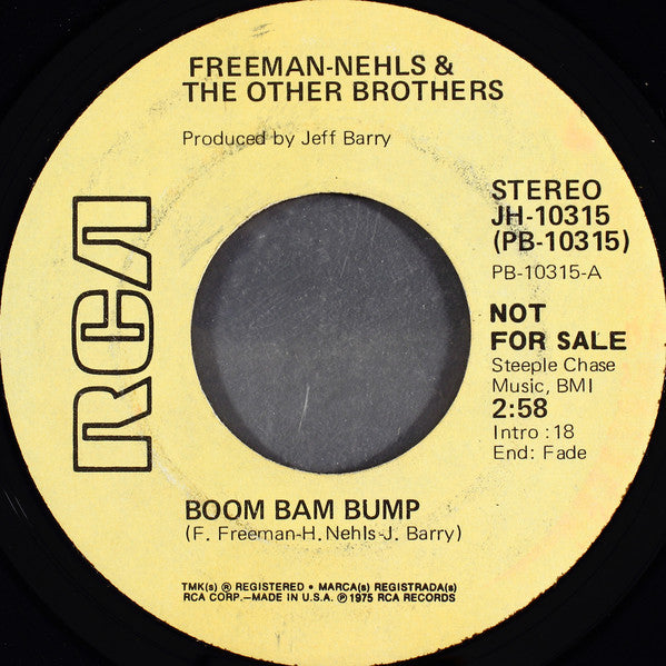 Fred Freeman (2) - Harry Nehls & The Other Brothers (7) : Boom Bam Bump (7", Mono, Promo)