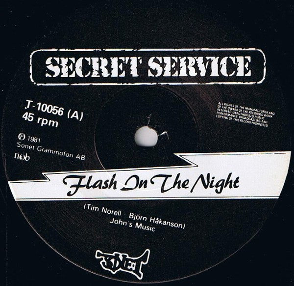 Secret Service : Flash In The Night (7", Single)