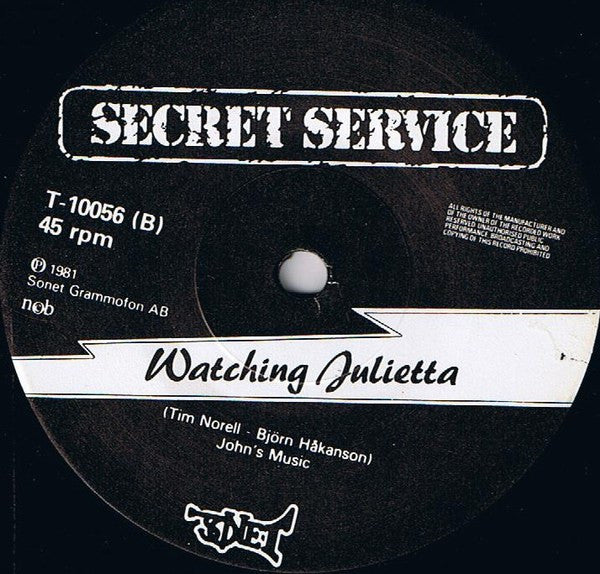 Secret Service : Flash In The Night (7", Single)