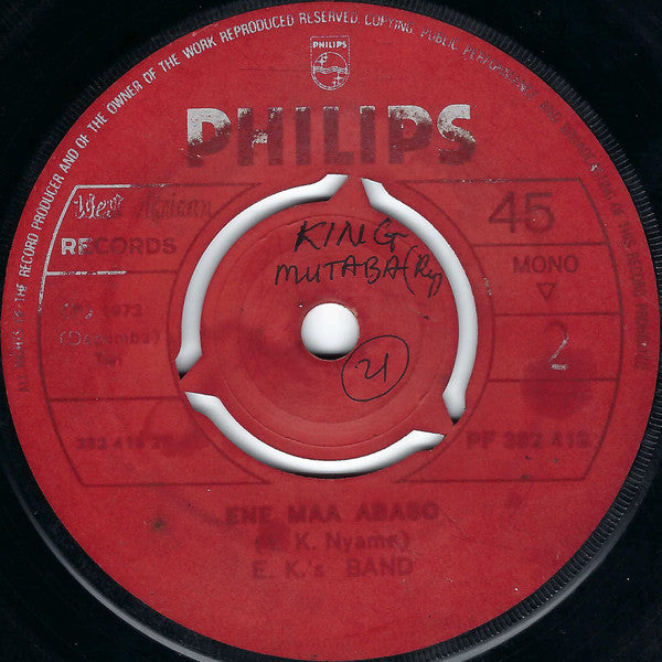 E.K.'s No.1 Guitar Band : Onyame Bekyere  (7", Mono)