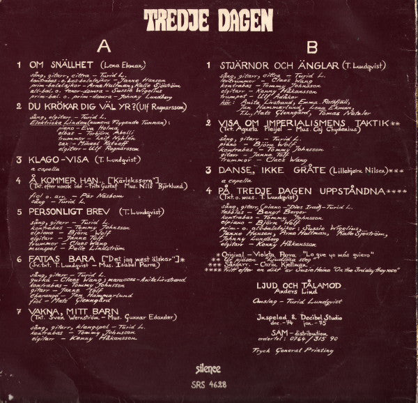 Turid : Tredje Dagen (LP, Album)