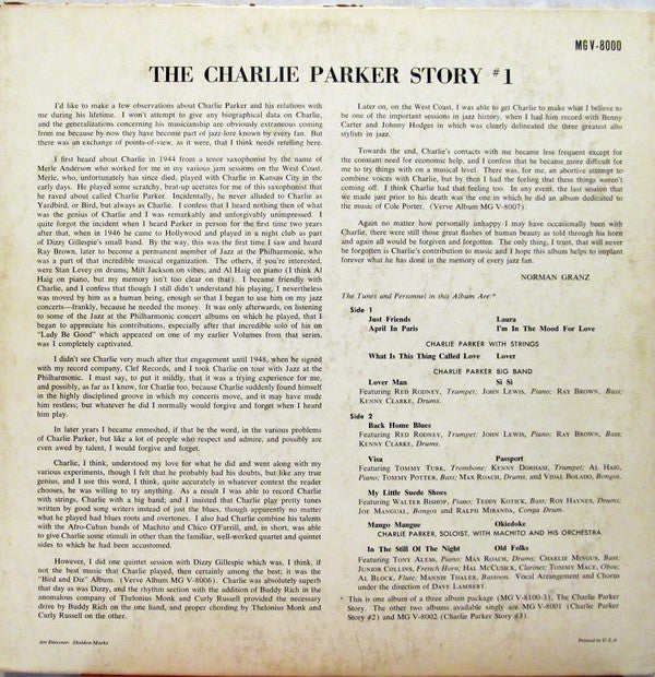 Charlie Parker : The Charlie Parker Story #1 (LP, Album, Comp, Ind)