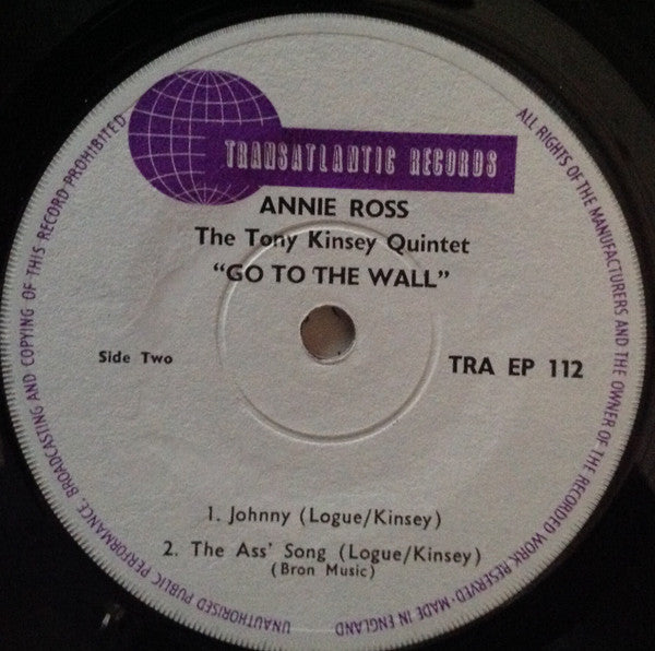 Annie Ross & The Tony Kinsey Quintet : Go To The Wall (7", EP)