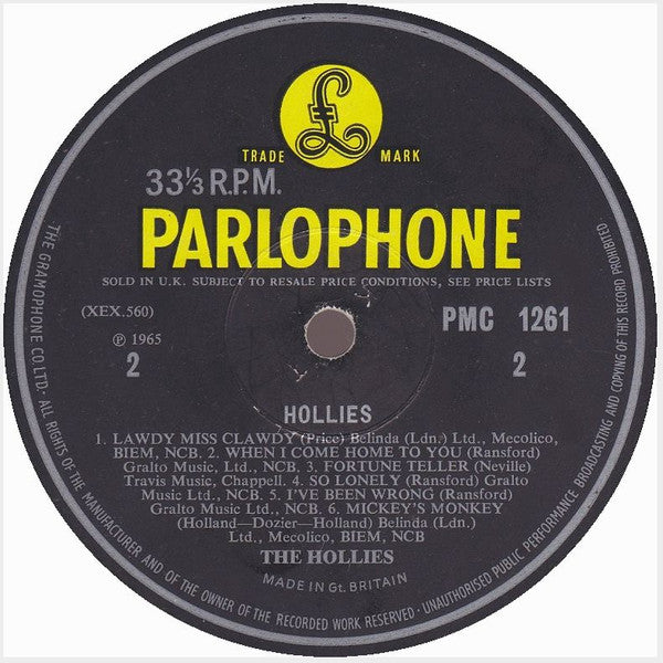The Hollies : Hollies (LP, Album, Mono)