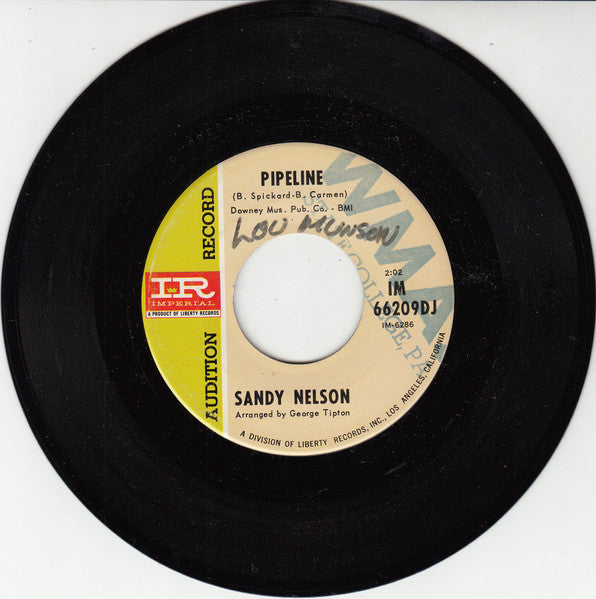 Sandy Nelson : Pipeline / Let's Go Trippin' (7", Single, Promo, Ind)