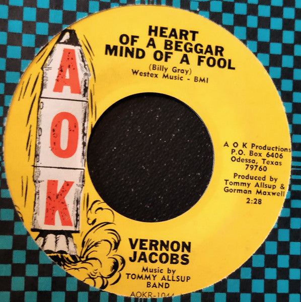 Vernon Jacobs : Heart Of A Beggar Mind Of A Fool (7", Single)