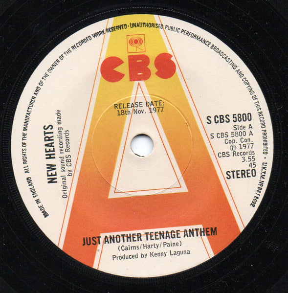 New Hearts : Just Another Teenage Anthem (7", Promo)