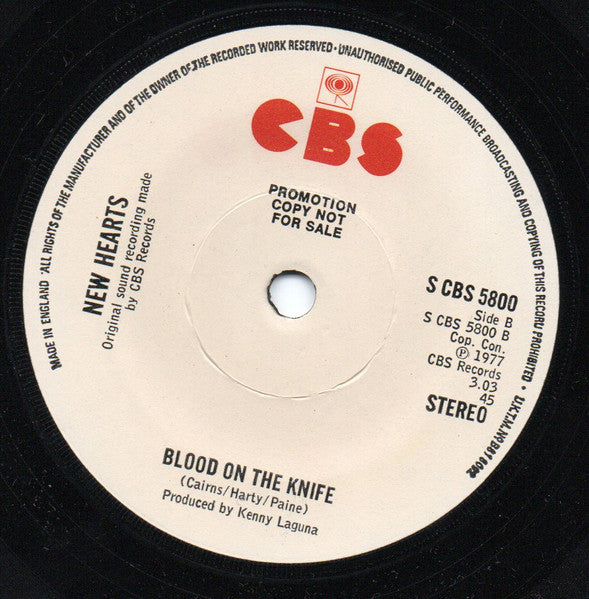 New Hearts : Just Another Teenage Anthem (7", Promo)
