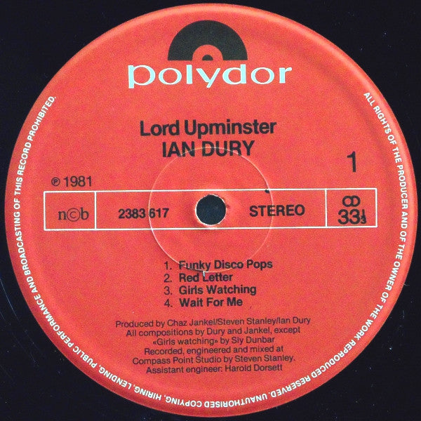 Ian Dury : Lord Upminster (LP, Album)