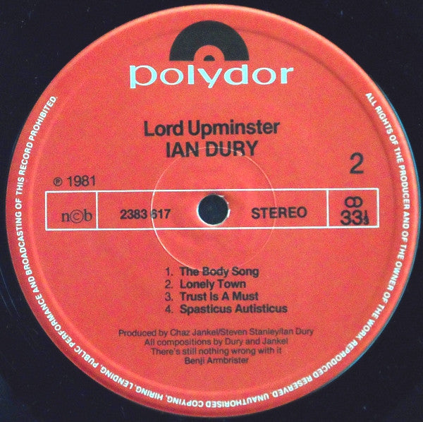 Ian Dury : Lord Upminster (LP, Album)