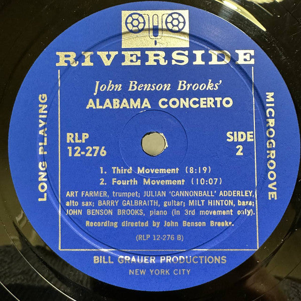 John Benson Brooks Featuring Cannonball Adderley, Art Farmer : Alabama Concerto (LP, Mono)
