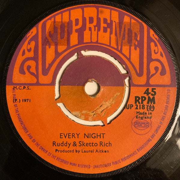 Ruddy And Sketto : Every Night (7", Single)