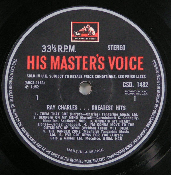 Ray Charles : Greatest Hits (LP, Comp)