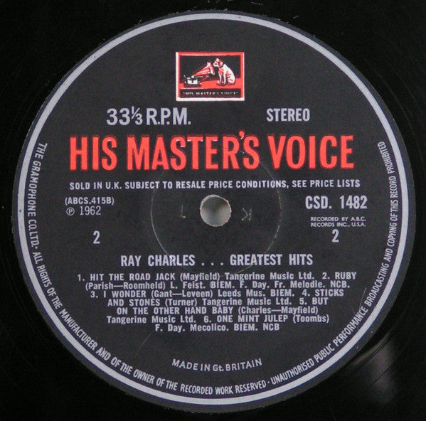Ray Charles : Greatest Hits (LP, Comp)
