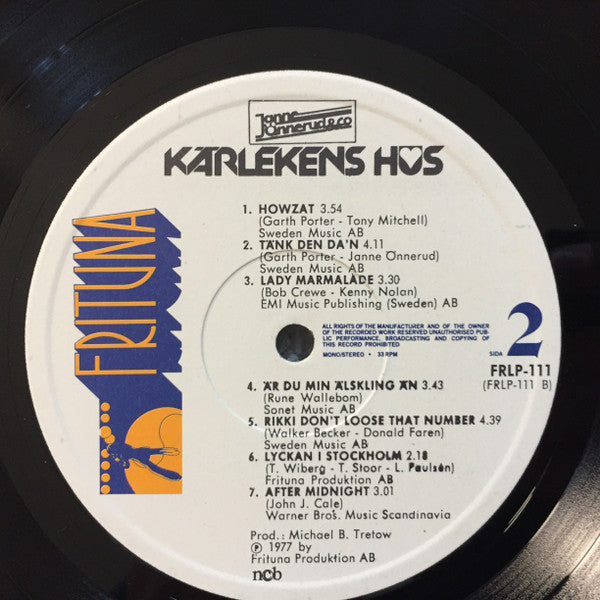 Janne Önnerud & Gänget : Kärlekens Hus (LP, Album)