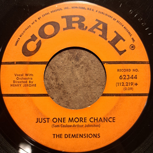 The Demensions : My Foolish Heart (7", Single)