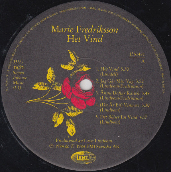 Marie Fredriksson : Het Vind (LP, Album)