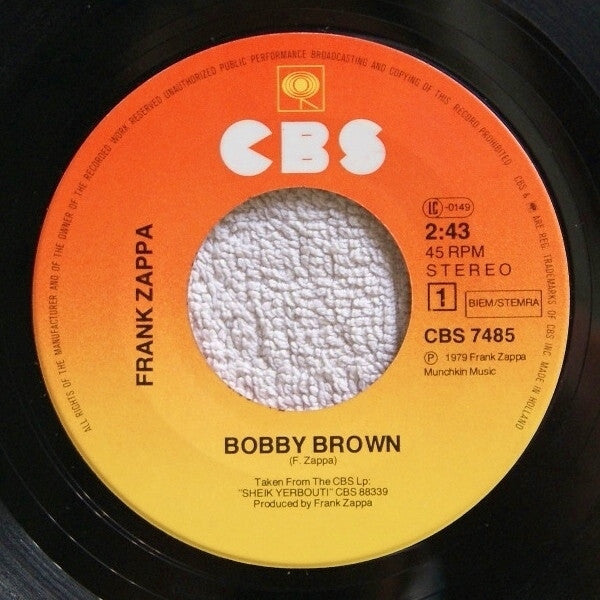 Frank Zappa : Bobby Brown (7", Single)