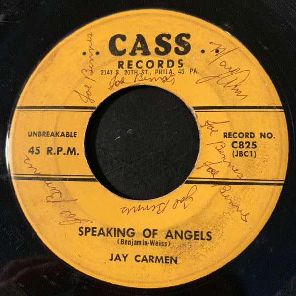 Jay Carmen : Speaking Of Angels / Teen-Age Angel (7", Single)