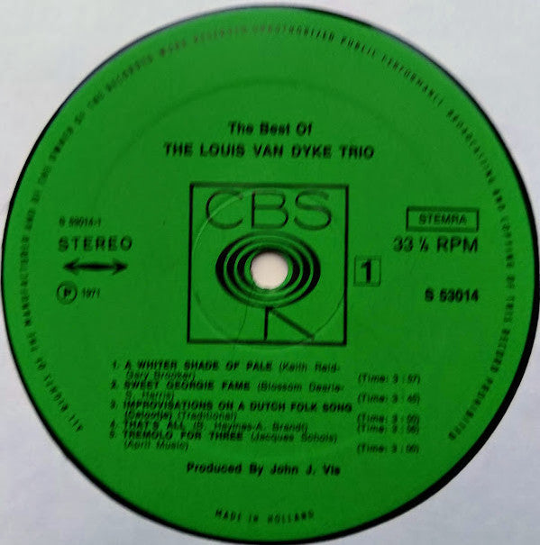 Louis van Dyke Trio : The Best Of The Louis van Dyke Trio (LP, Comp)