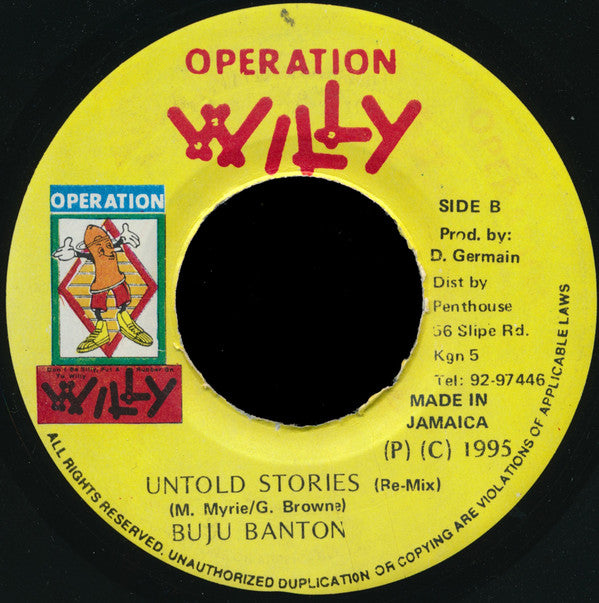 Buju Banton : Untold Stories (7", Single, M/Print)