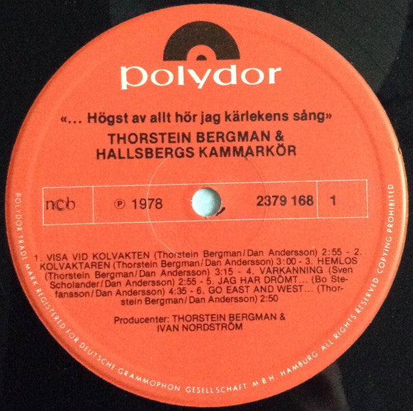 Thorstein Bergman & Hallsbergs Kammarkör : Högst Av Allt Hör Jag Kärlekens Sång (LP, Album)