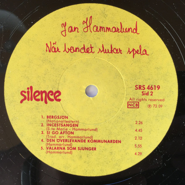 Jan Hammarlund : När Bandet Slutar Spela (LP, Album)