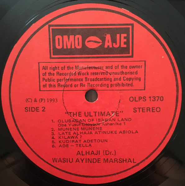 Wasiu Ayinde Barrister : The Ultimate (LP, Album)