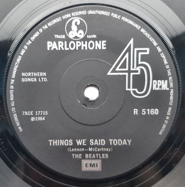 The Beatles : A Hard Day's Night c/w Things We Said Today (7", Single, RE, Sol)