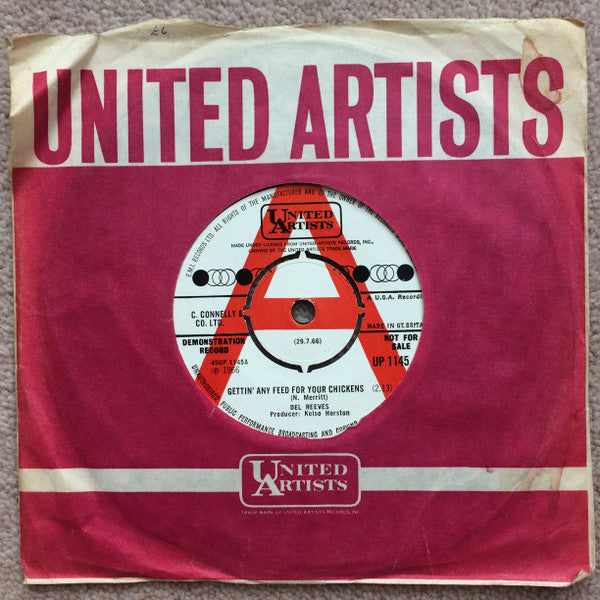 Del Reeves : Gettin' Any Feed For Your Chickens / Plain As The Tears On My Face (7", Single, Promo)