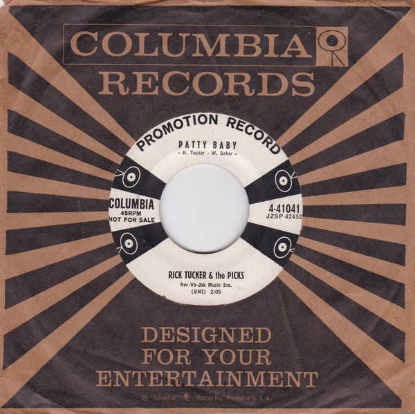 Rick Tucker & The Picks : Patty Baby / Don't Do Me This Way! (7", Promo, Bri)