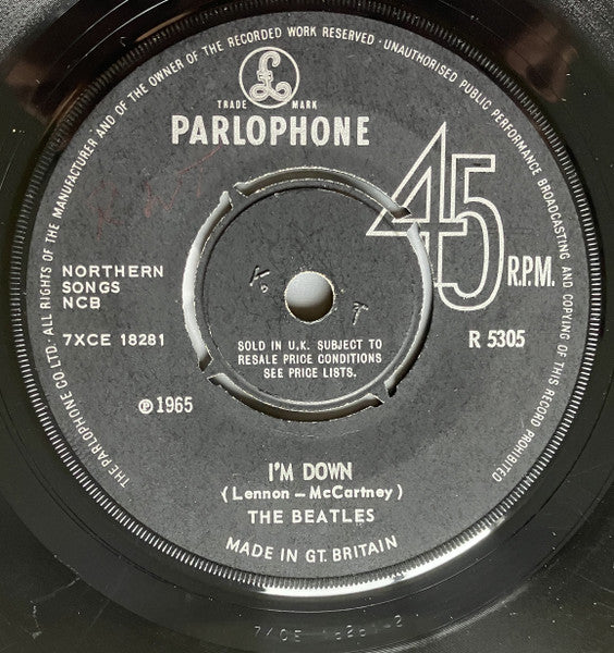 The Beatles : Help! (7", Mono, Par)