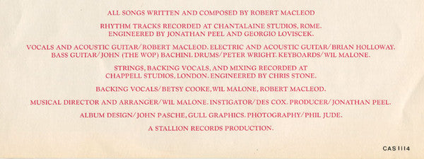 Robert MacLeod : Between The Poppy And The Snow (LP)