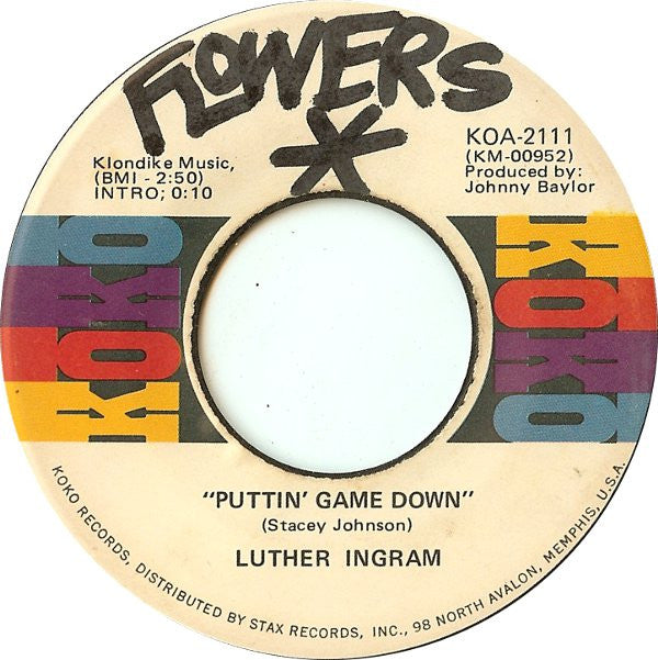 Luther Ingram : (If Loving You Is Wrong) I Don't Want To Be Right / Puttin' Game Down (7", Single, Son)