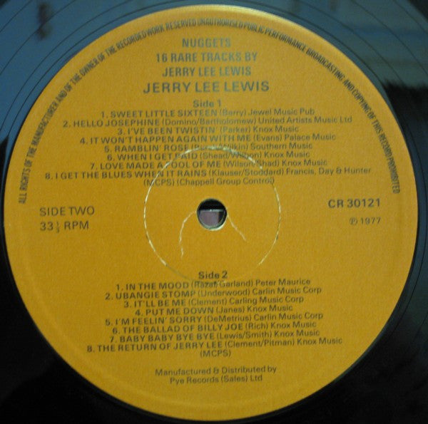 Jerry Lee Lewis : Nuggets: 16 Rare Tracks By Jerry Lee Lewis (LP, Comp, Mono, RE)