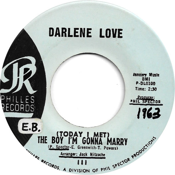 Darlene Love : (Today I Met)  The Boy I'm Gonna Marry (7", Single)