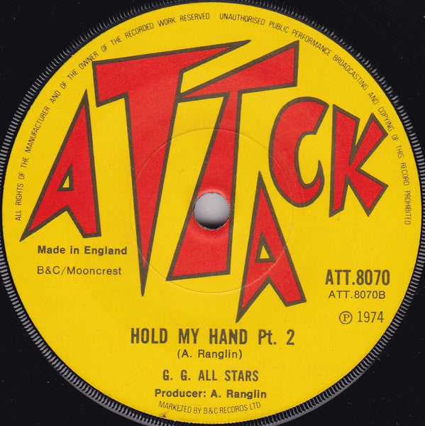 The Starlites / G.G. Allstars : Hold My Hand (7", Single, Sol)