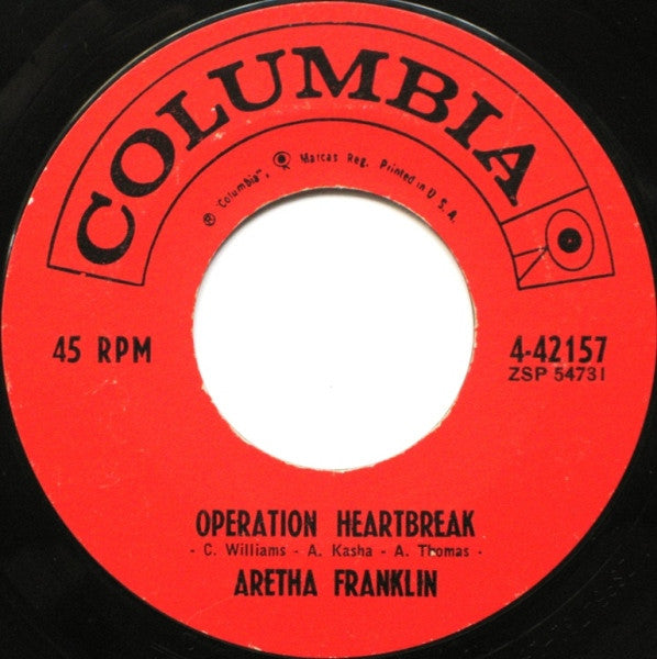 Aretha Franklin : Rock-A-Bye Your Baby With A Dixie Melody / Operation Heartbreak (7", Styrene)