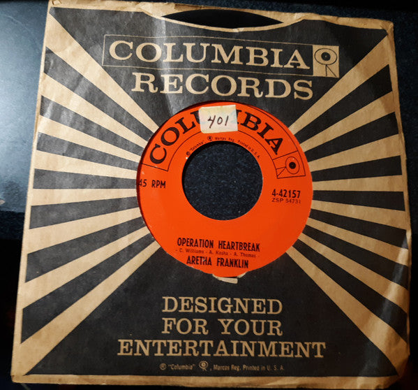 Aretha Franklin : Rock-A-Bye Your Baby With A Dixie Melody / Operation Heartbreak (7", Styrene)