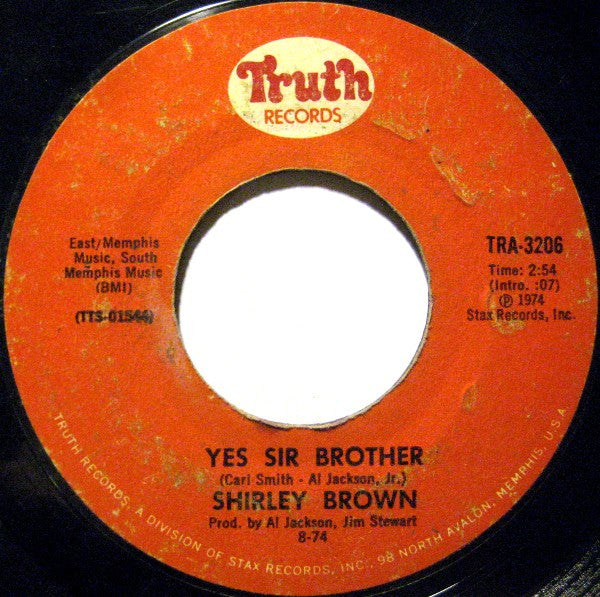 Shirley Brown : Woman To Woman / Yes Sir Brother (7", Single, Styrene, Mon)
