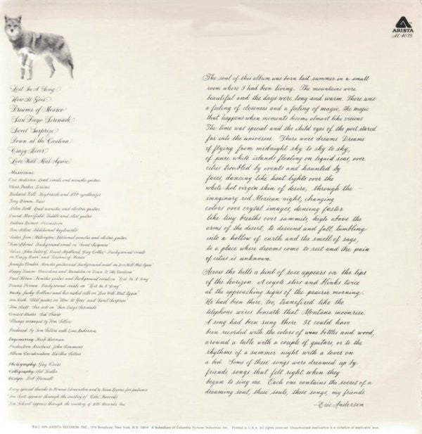 Eric Andersen (2) : Sweet Surprise (LP, Album, Pla)