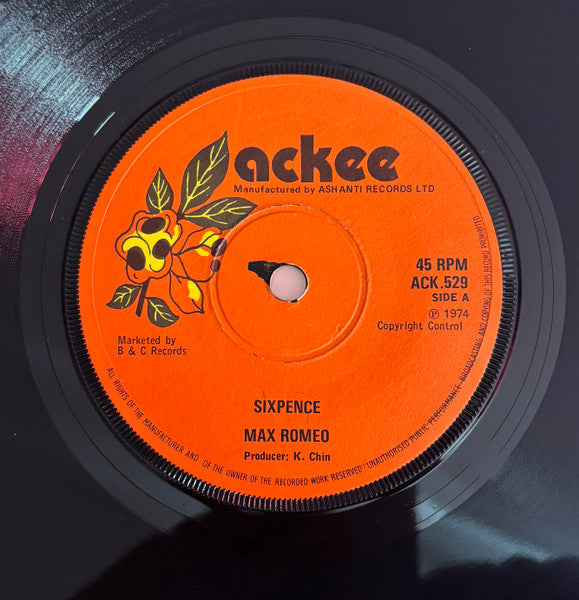 Max Romeo : Sixpence (7", Single)