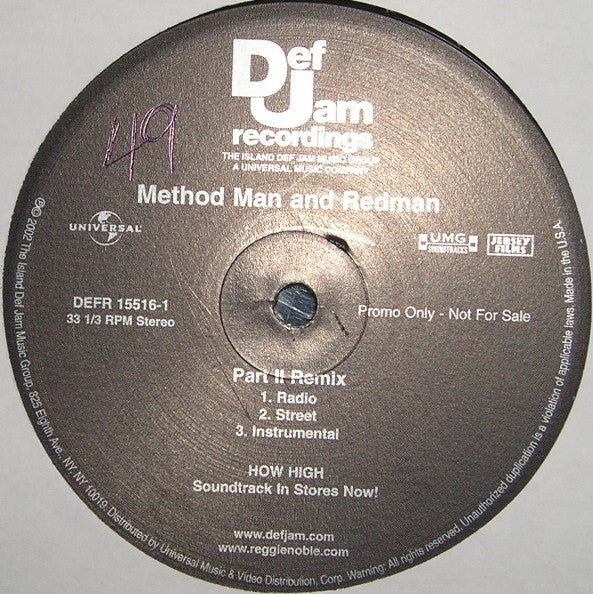 Method Man & Redman : Part II Remix / Let's Do It (12", Promo)