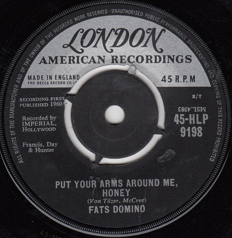Fats Domino : Put Your Arms Around Me Honey / Three Nights A Week (7", Single)