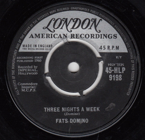 Fats Domino : Put Your Arms Around Me Honey / Three Nights A Week (7", Single)