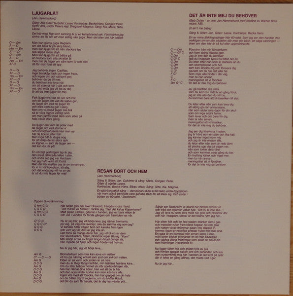 Jan Hammarlund : Kärlek Och Sång (LP, Album)